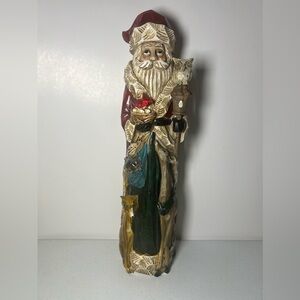 Wooden Carved Pencil Santa Owl Cardinal Bird Fox Raccoon Hand Painted